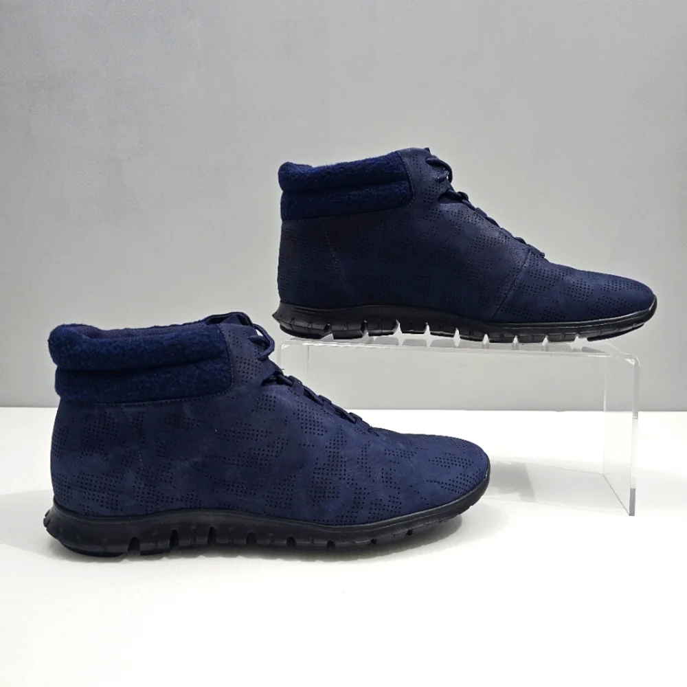 Cole Haan Zerogrand Ankle Boot Women 6 Blue Leather Perforated Lightweight Hiker